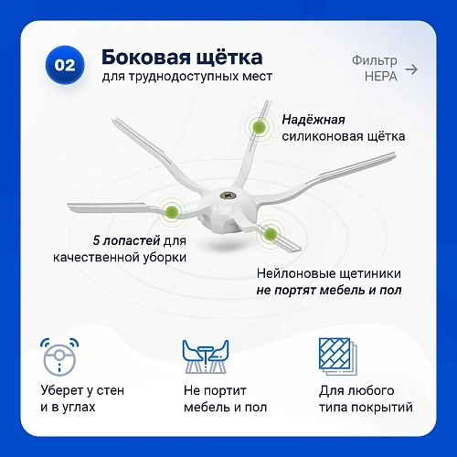 Фильтры и белые щетки Roborock S5 Max, S6, MaxV, E5 и др. – комплект Набор для Roborock S5 Max, S6, S6 MaxV, S6 Pure