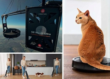 фото: Пылесос Roborock 8 MaxV Ultra в космосе и Dreame H13 Pro