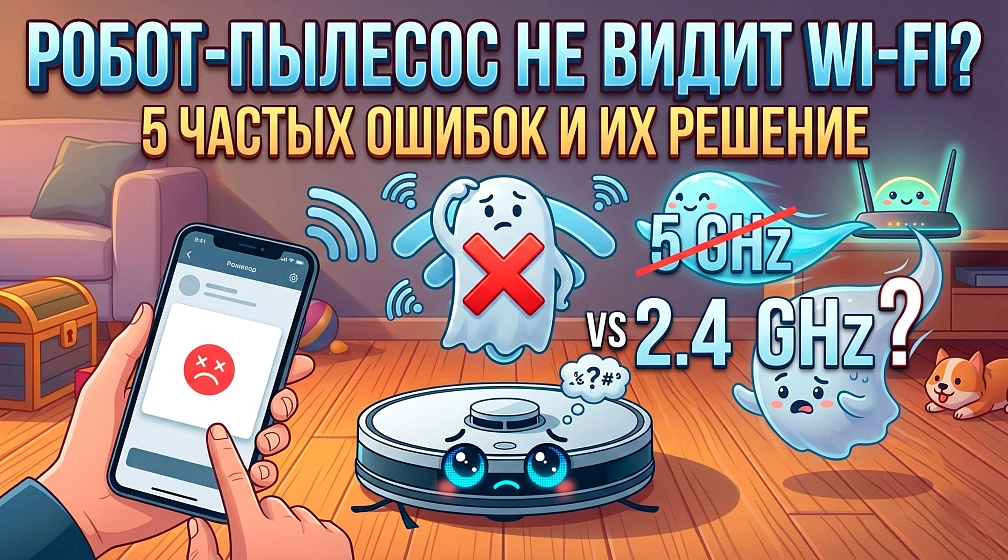 Ошибка Wi-Fi: Почему робот-пылесос не видит сеть и как это исправить? Ошибка Wi-Fi: Почему робот-пылесос не видит сеть и как это исправить?