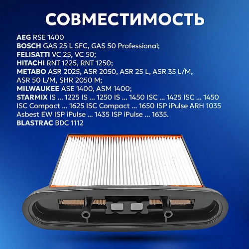 Фильтр HEPA для Bosch GAS 25, 50, Metabo, Hitachi и др. Фильтр для Bosch GAS 25, 50, METABO, HITACHI