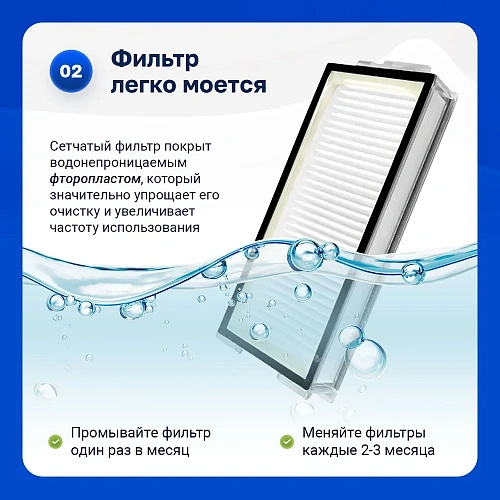 Купить HEPA фильтр для Roborock Q7 / Q8 Max / Plus и др. Фильтры для Roborock Q7, Q7 Max, Q8 Max - 2 шт