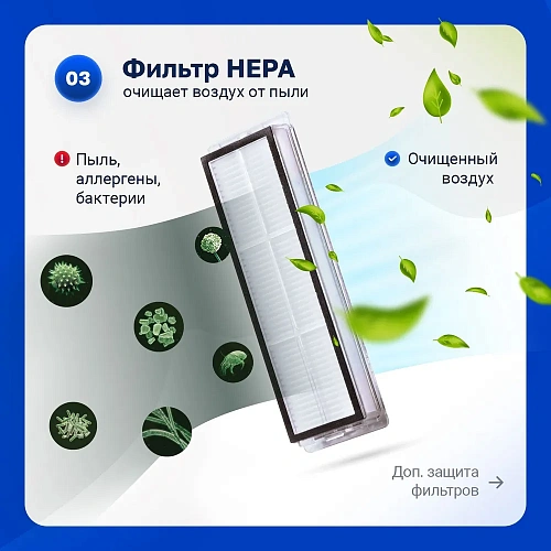 Аксессуары Mi Omni 1S, Dreame X10 Pro — белые щётки и HEPA Набор для Mijia Omni 1S, X10+, Dreame Bot X10 Pro